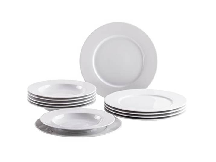 KAHLA 45A133A90045C Aronda Tafel-Set 12tlg. weißes Kaffeeset für 6 Personen aus Porzellan
