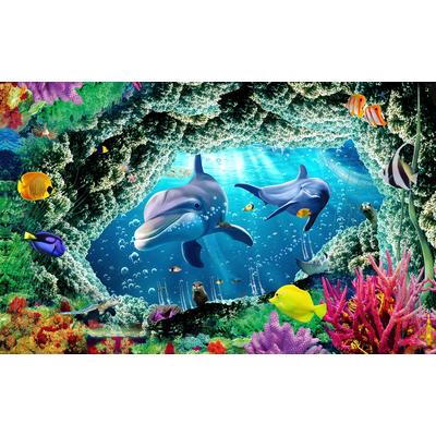 Fototapete PAPERMOON "Unterwasserwelt", bunt, B:2,5m L:1,86m, Vlies, Tapeten
