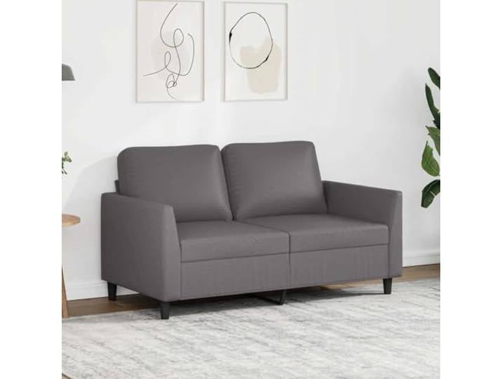 HEFZGDB Graues 2-Sitzer-Sofa 120 cm Breite Kunstleder Polsterung Modernes Design Langlebiges Metallgestell Bequeme Sitzflächen Schmutzabweisende Oberfläche Stabiles Wohnzimmer Sofa