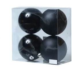 MARELIDA Christbaumkugeln Weihnachtskugeln bruchfest 10cm schwarz 4er Set