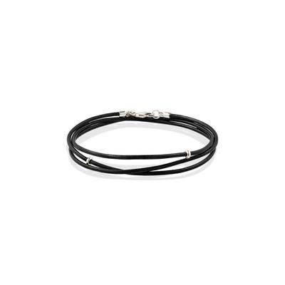 Lederarmband KUZZOI "Armband Leder Herren 925 Sterling Silber" Gr. 19, silber, Armbänder, Herren, Silber 925 (Sterlingsilber), Lederarmband