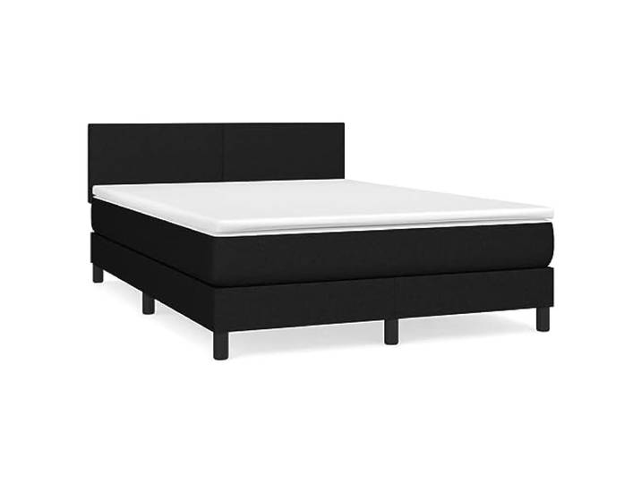 PUGYNBK Boxspringbett, 140 x 190 cm, mit Federkernmatratze Verstellbares Kopfteil, mittlere Festigkeit, atmungsaktiver Stoff, inklusive Montageanleitung (evtl. nicht in deutscher