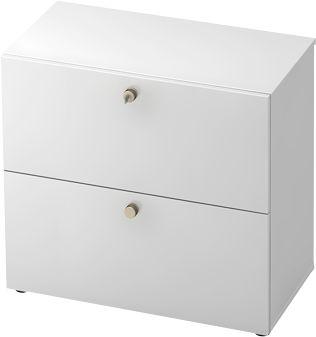 Hängeregistraturschrank TOPAS LINE, 2 Ordnerhöhen, mit Vollauszug, weiß/weiß