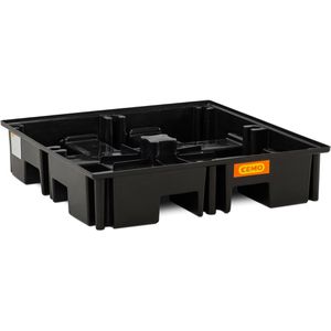 CEMO Auffangwanne 220/4, 11260, aus Polyethylen, 123 x 123cm, unterfahrbar, 220 Liter