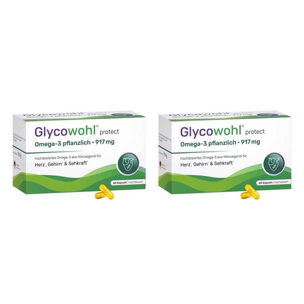 Heilpflanzenwohl GmbH Glycowohl Omega-3 Kapseln 917 mg vegan + DHA + EPA + DPA 08106202