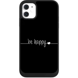 Nivocase Handyhülle für Apple iPhone 11 Hülle NIVOpure Case Schwarz Glück Sprüche Statement (Apple iPhone 11), Smartphone Hülle, Schwarz