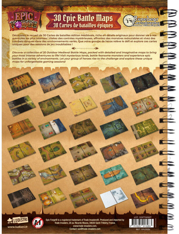 Rio Livre Plateau de Jeu : Heroic Fantasy Edition (297x218 mm) Taille L - Couverture Rigide