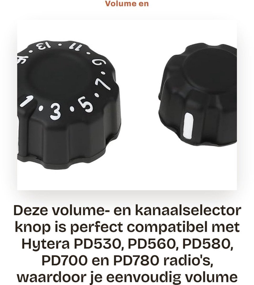 Dailygoods - Volume en Kanaal Selector Knop voor Hytera Radio's