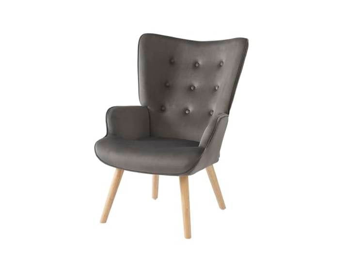 BAÏTA Fauteuil Sam en Velours Gris