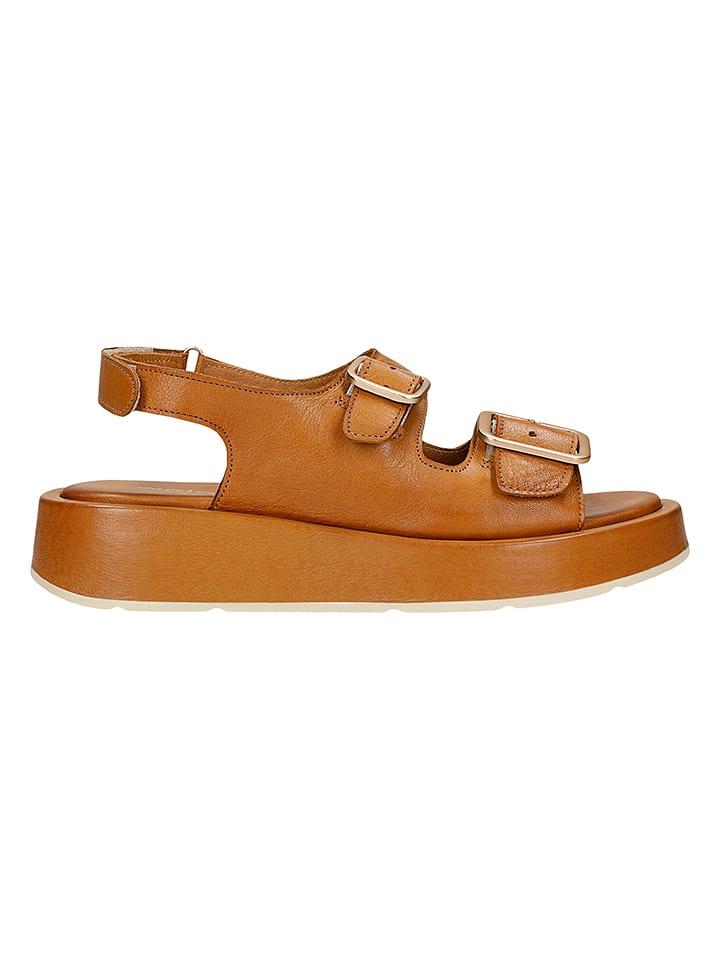 Wojas Leder-Sandalen in Cognac - 39