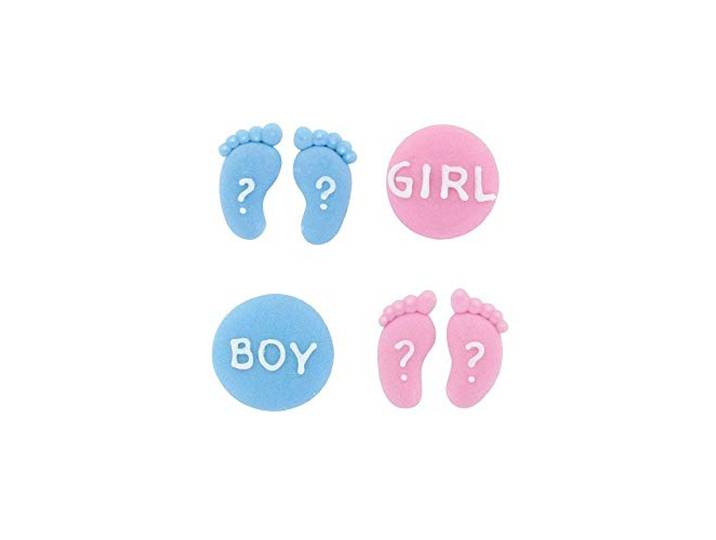 Gender Reveal Boy or Girl Sugar Decorations