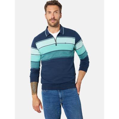 Sweatshirt BABISTA "Sweatshirt PERLESSI", Herren, Gr. M, blau (dunkelblau türkis gestreift), Sweatshirts Sweatshirt