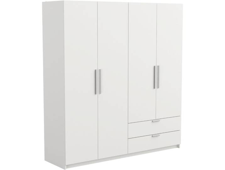 Stauraumschrank DEMEYERE GROUP, matt weiß, B:178,1cm H:191,5cm T:51,4cm, Holzwerkstoff, Schränke, Stauraumschrank