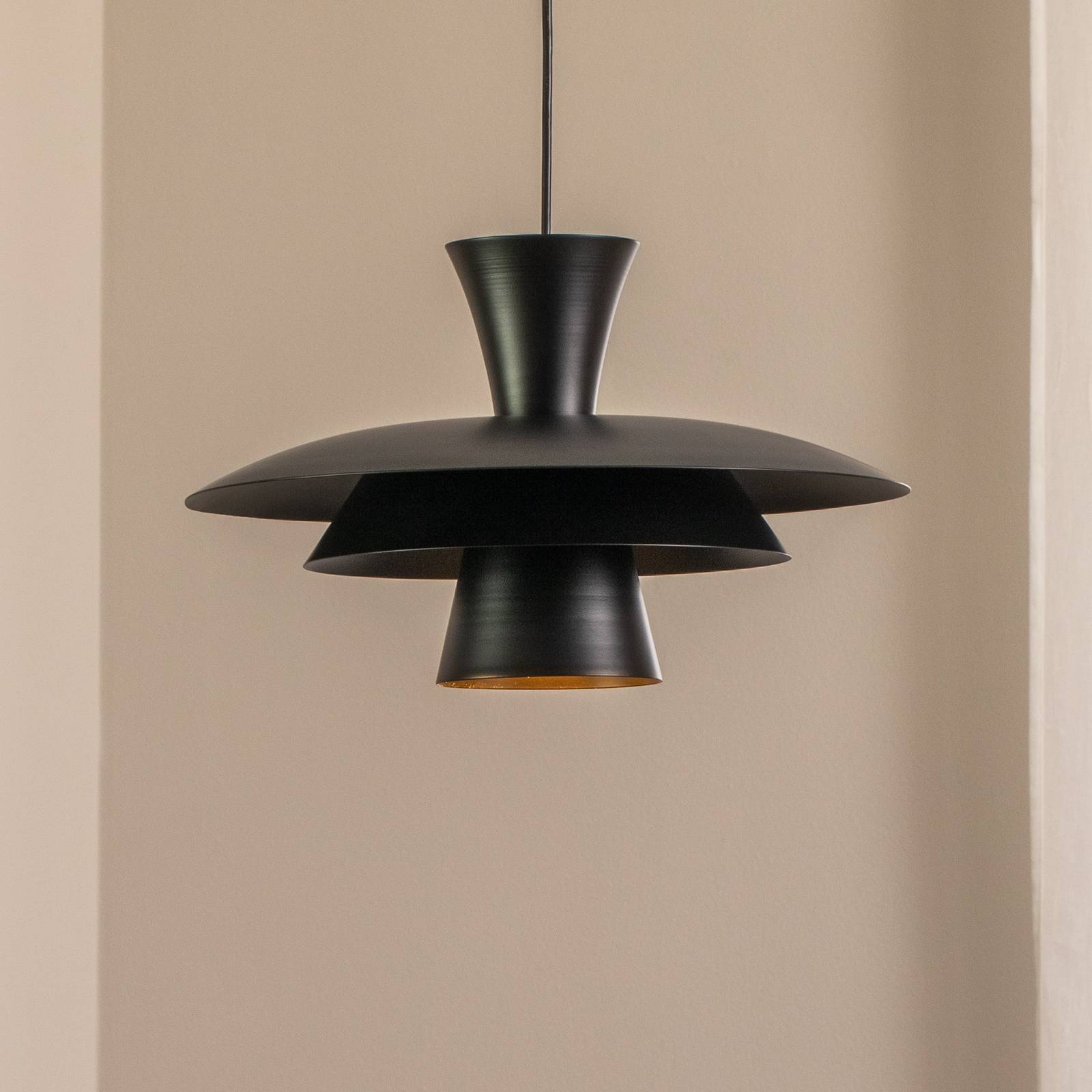 Hängelampe Plato Luminex, dimmbar, schwarz, für Wohn- / Esszimmer, Metall, Modern, Pendelleuchte