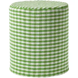 SITZPOUF Vichy-Karo grün, Hocker rund 40/40/42 cm