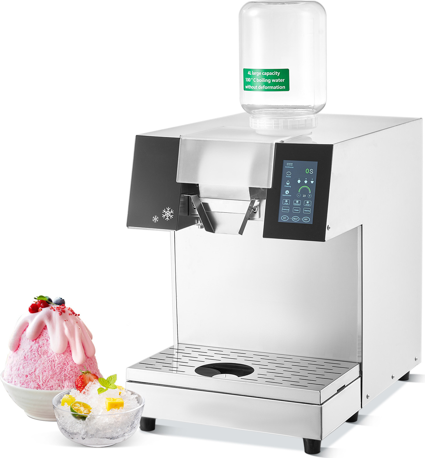 SucceBuy Kommerzielle Schneeflocken-Eismaschine, Edelstahl, 179 kg/24 h Elektrorasierer, Flüssigkeitskühlung für schnelle Wärmeableitung, Eismaschine