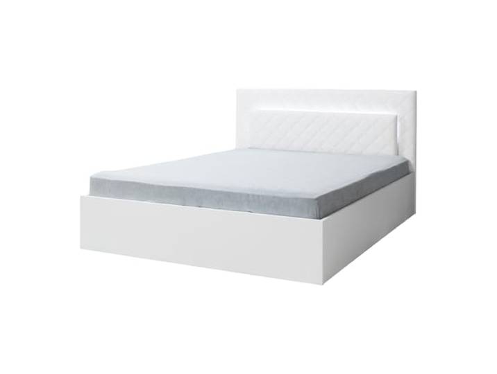 Lomadox Schlafzimmer Bett Doppelbett Bettgestell 160x200cm in weiß Hochglanz PALINURO-166
