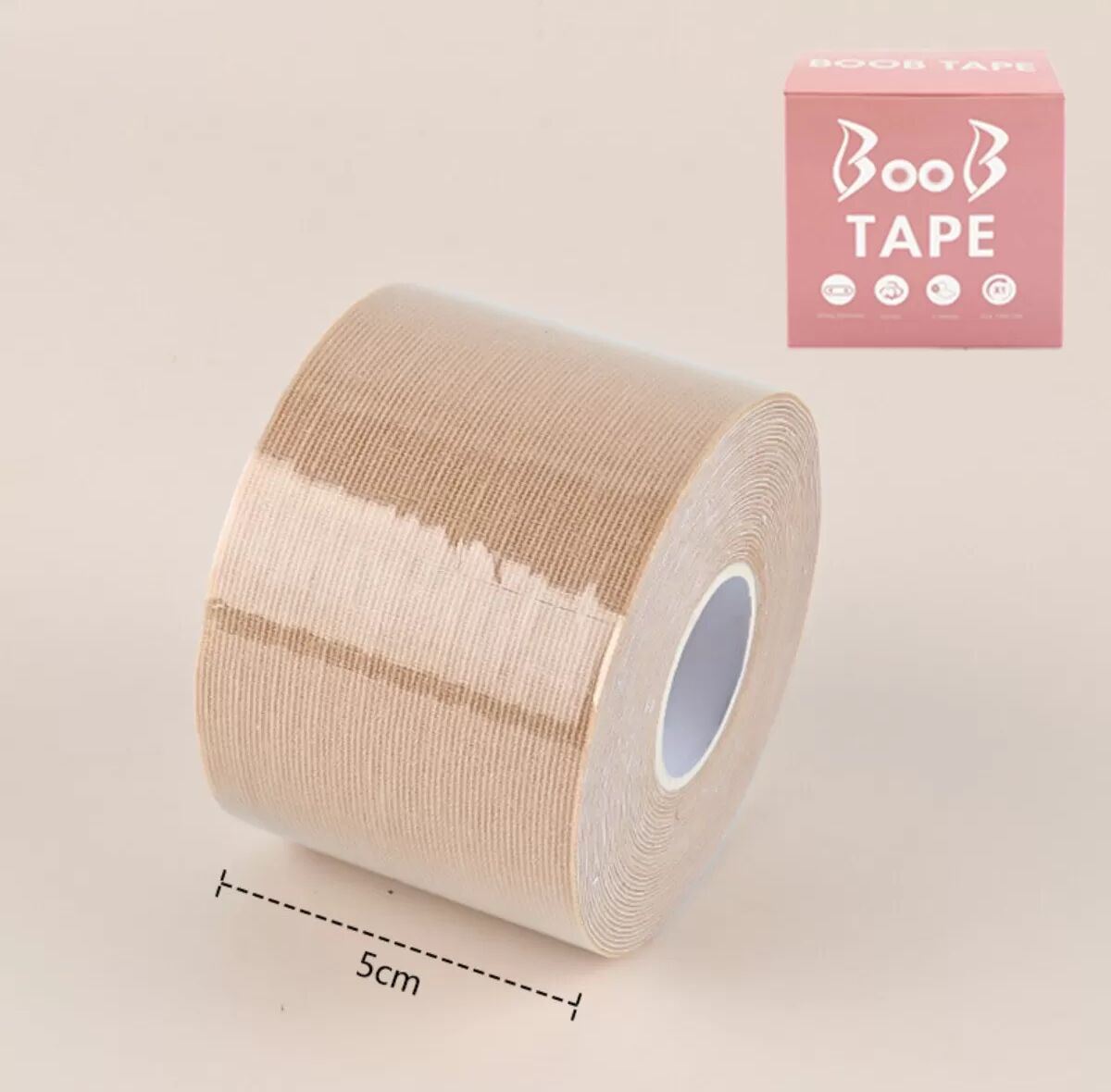 INF Elastisches, nicht gewebtes Bruststraffungsband – unsichtbarer Halt und formende Wirkung, 1 Rolle Beige