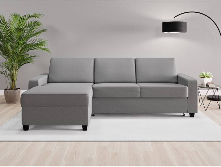 Ecksofa Nairobi Nr. 1 links - Grau (Schiefergrau) - Softwolle