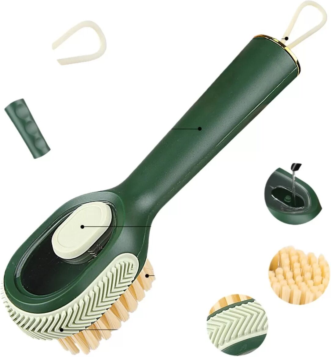 INF Brosse à Chaussures Distributrice de Liquide Automatique - Nettoyage Facile Vert