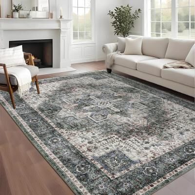 Garvee Oriental Medallion Soft Washable Area Rug