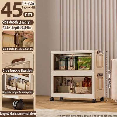Inspire Essentials Foldable Storage Cabinet Wardrobe Organizer Large Capacity Dustproof Closet 2