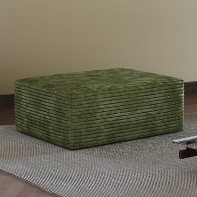 TOP_RATED Storage Ottoman Footstool with Deep Cloud Cushion Modern Corduroy