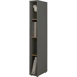 AKTENREGAL Grau matt, Eiche Wotan 20 x 158 cm, Standregal mit 4 Ordnerhöhen
