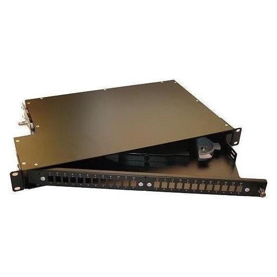 XtendLan 19" optický rozvaděč 24 portů otočný / Optický patch panel / 24x SC/LC simplex (ORP33-24B-SC)