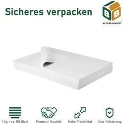 BB-Verpackungen GmbH 3 kg Juwelierseide (50 x 75 cm) einseitig glatt Premium-Qualität Seidenpapier Packseide Packpapier BB-Verpackungen
