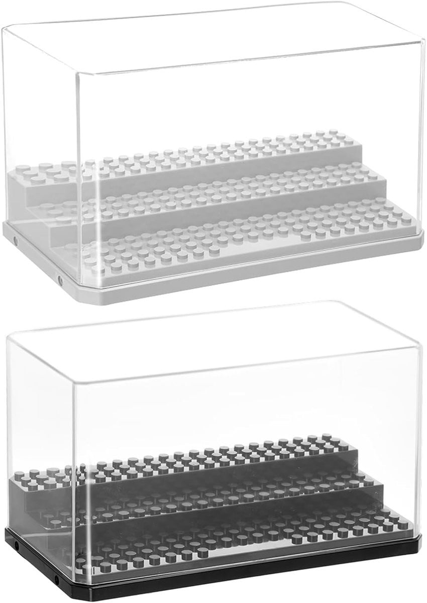 SnelShoppen 2-delige Acryl Display Case voor Mini Figuren, 3-laags Stofvrije Vitrine voor Actiefiguren en Verzamelobjecten
