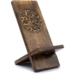 Wooden Carved Phone Stands - Mandala 20x9.5cm