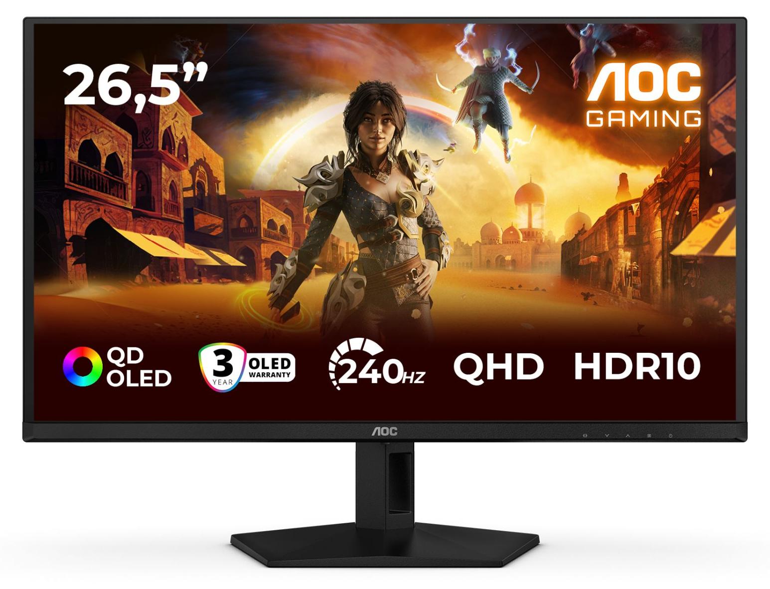 AOC G4 Q27G41ZDF, 67,3 cm (26.5"), 2560 x 1440 Pixel, Quad HD, QD-OLED, 0,03 ms, Schwarz, Rot