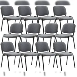 CLP 12er Set Besucherstuhl Ken Stoff grau