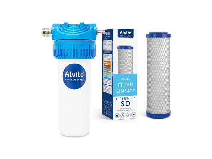 Alvito Einbaufilter Set Pure Secret - Untertischfilter 2.2 + ABF Primus SD Trinkwasserfilter unter der Spüle mit Aktivkohle gegen Schadstoffe, einfache Montage dank praktischer Steckkupplungen