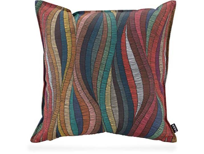 H.O.C.K. Peggy Multicolour Outdoor Kissen inkl. Füllung und Sitzkissen mit Biese bunt Design wasserabweisend/lichtecht (6-7) für den Garten (50x50cm, bunt Design)