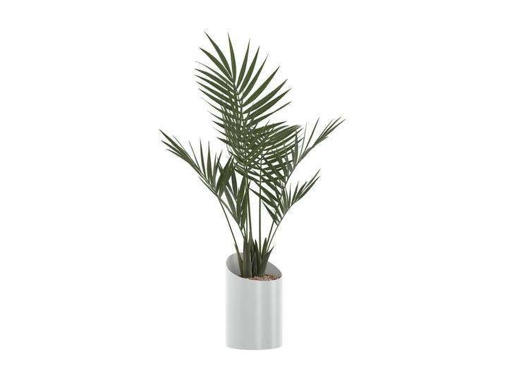 Plante artificielle - Composition palmier - Pot rond blanc