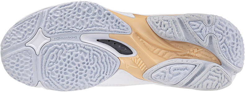 Mizuno Wave Lightning Z8 (24) Naisten sisäpelikengät (White/NavyPeony/PeachParfait) - UK 5 (EUR 38)