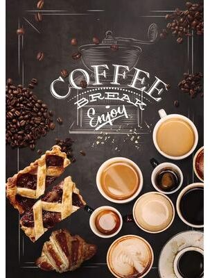 Uplift Essentials Coffee Cup Canvas Poster Nordic Bakery & Cafe Prints Vintage Chalkboard Kitchen Art For Restaurant And Home Decor style 4 12x16 In