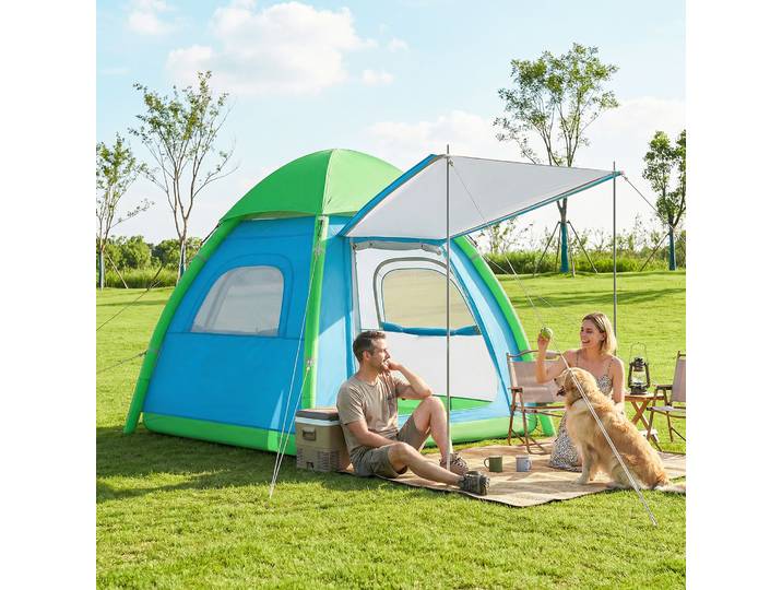 Outsunny Tente Gonflable 3 Places Camping Extérieur Toit Amovible