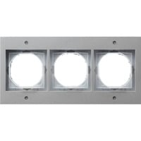 Abdeckrahmen dreifach TX44, Abdeckung aluminium, Retail
