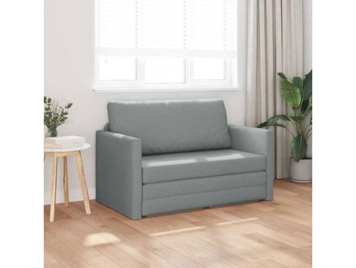 KTHLBRH Schlafsofa 110 cm hellgrau aus Stoff Umwandelbar mit einfachem Mechanismus, Gestell aus Metall und Holz, Kissen mit Reißverschluss, waschbar