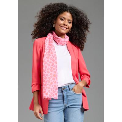 Modetuch LAURA SCOTT, Damen, rosa (pink, rosa), Web, Polyester, bedruckt, gemustert, Modetücher, mit farbenfrohen Leoprint - NEW