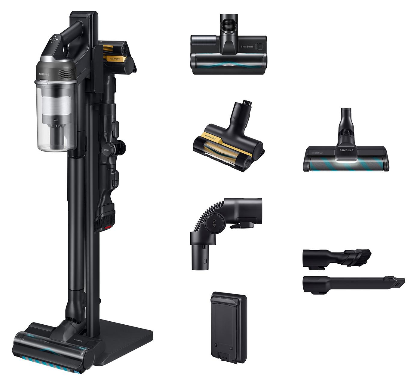 Samsung Jet 95S CompleteClean mit Standing Station, 770 W Motorleistung, Stabstaubsauger, Beutellos, Schwarz, 0,8 l, Soapstone Charcoal, Trocken