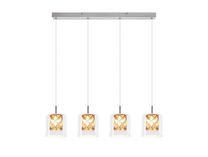 Nettlife Pendelleuchte Mark 58/5/140 cm, Silberfarben, Metall, G9, 58x140x5 cm, Lampen & Leuchten, Innenbeleuchtung, Hängeleuchten, Pendelleuchten