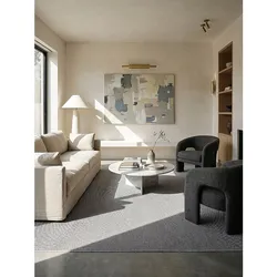 Niederflor-Teppich Uni Beige 133x133 cm - COLFOSCO   Kadima Design