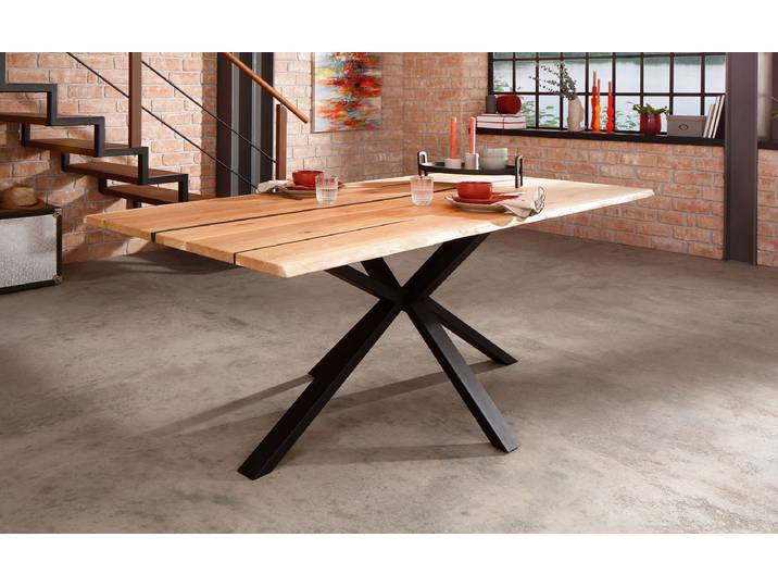 Epoxidharz Esstisch 200x100cm 'Chicago' Wildeiche massiv