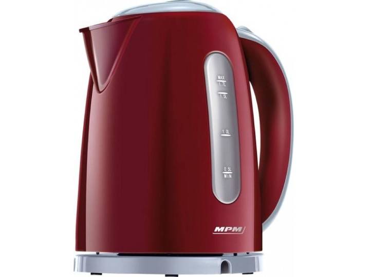 MPM – Waterkoker – Indicatielamp – Vervangbaar filter – Zuivert kalkaanslag en onzuiverheden – 1\,7L - Rood