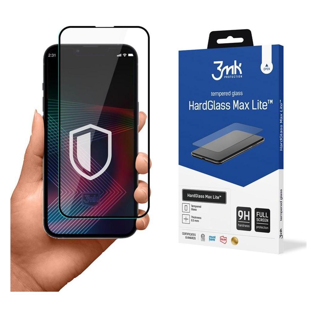 3MK HardGlass Max Lite Xiaomi Redmi 12C czarny/black Fullscreen Glass Lite (1 Stk., Xiaomi Redmi 12C) (3mk HardGlass Max Lite Black(597)-0)