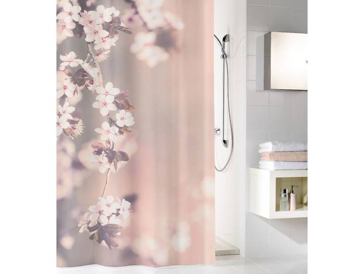 Duschvorhang KLEINE WOLKE, rosa (altrosa), B:180cm H:180cm, Polyester, Duschvorhänge, Duschvorhang